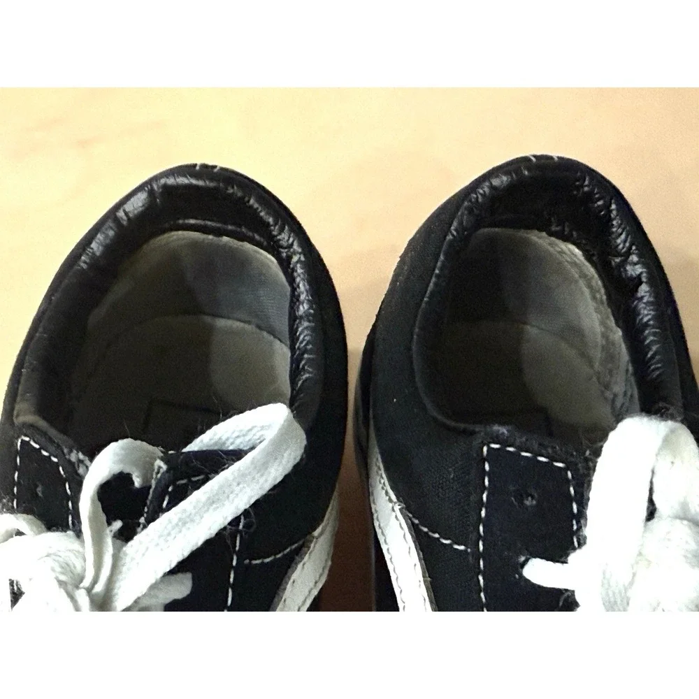 VANS Off the Wall Old Skool Skate Shoes Canvas Black White Sz Mens 6.5 women 8.0